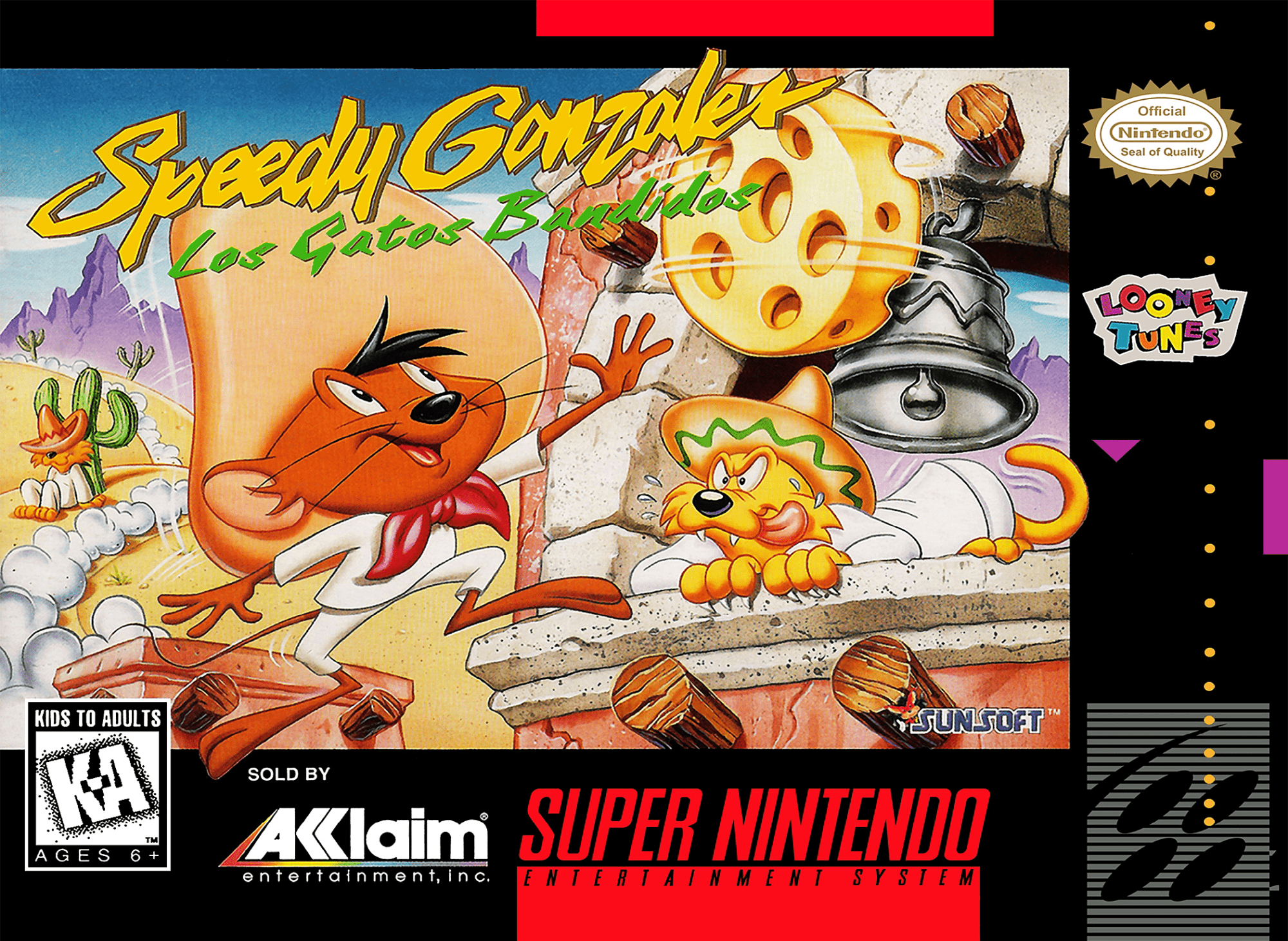 Speedy Gonzales Los Gatos Bandidos box art for Super Nintendo